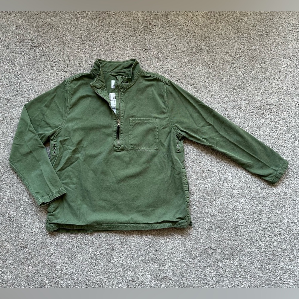 SOLD Albam / Hoy Quarter Zip Smock - Olive Green / Size Medium